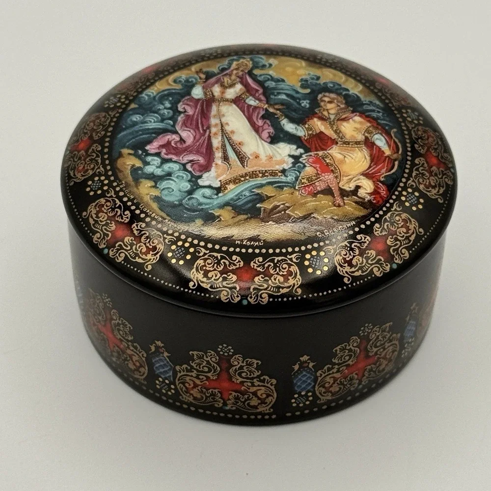 1991 Kholui Russian Musical Trinket Box Swan Princess Sergei Devyatkin Ltd Ed